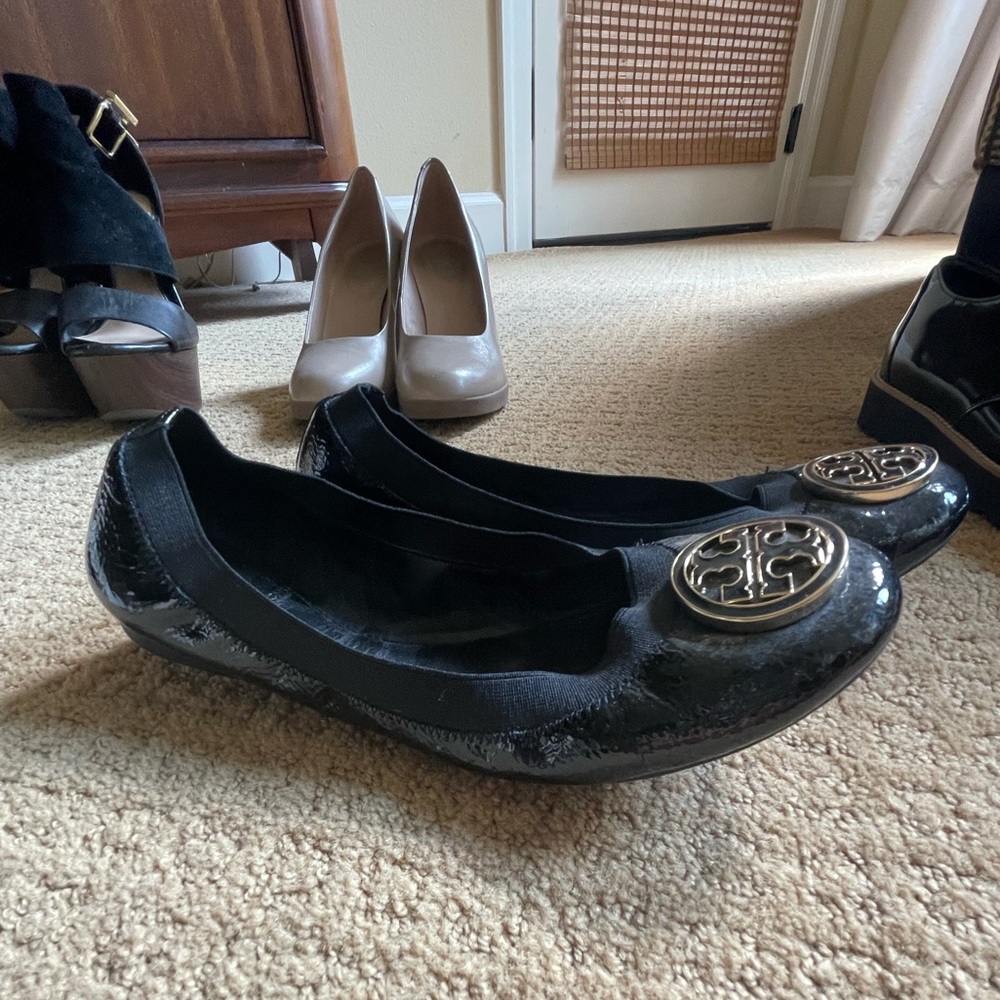 Tory Burch Black Flats